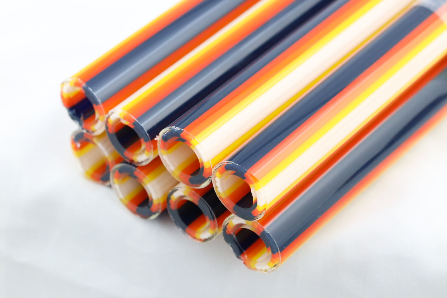 Orange Crush - Vac Stack - Borosilicate Glass - COE 33 - Lined Tubing