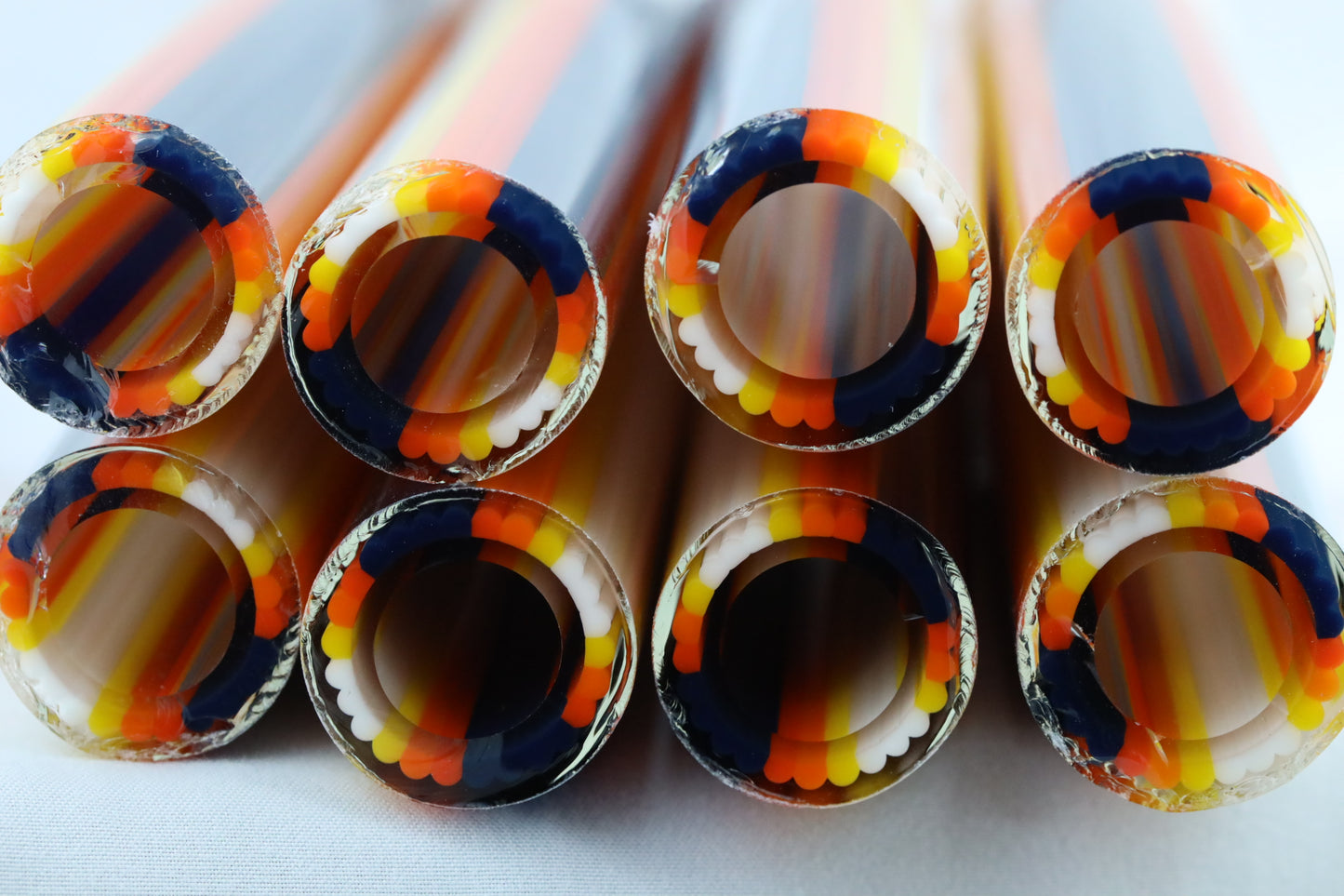 Orange Crush - Vac Stack - Borosilicate Glass - COE 33 - Lined Tubing