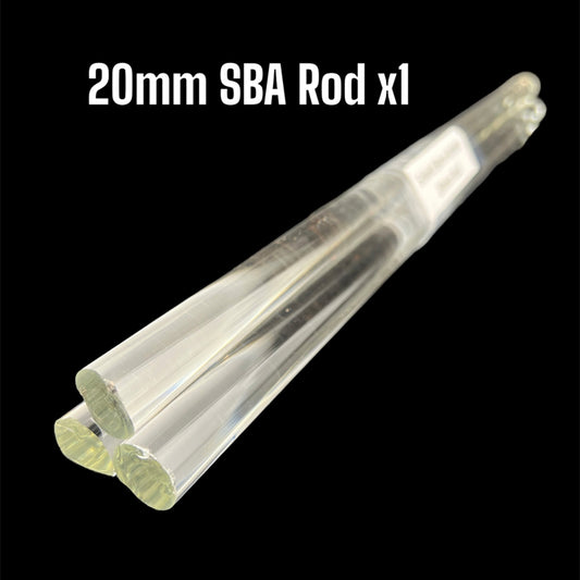 20mm Clear Rod - Schott Boro Artistic - COE 33 - 1pc.