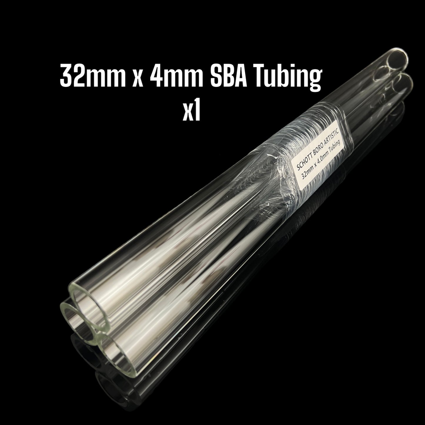 Tubo transparente de 32 mm x 4 mm - Schott Boro Artistic - COE 33 - 1 ud.