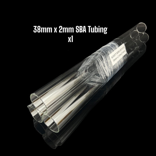 38mm x 2mm Clear Tubing - Schott Boro Artistic - COE 33 - 1pc.