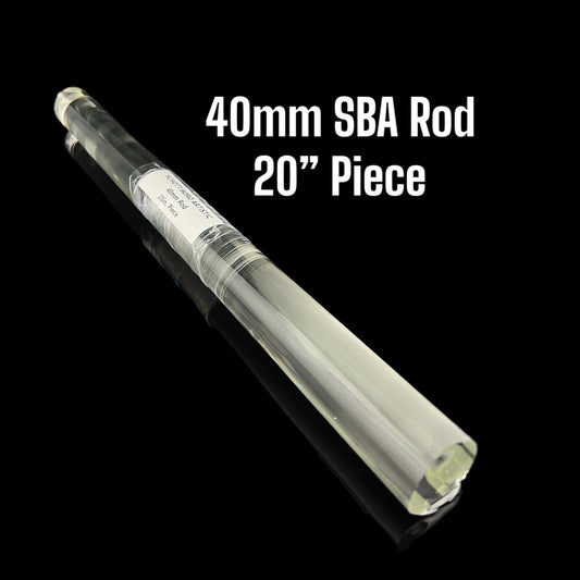 40mm Clear Rod - Schott Boro Artistic - COE 33 - 1 - 20" Piece