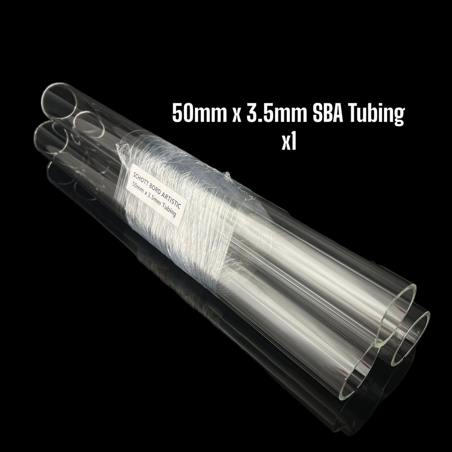 50mm x 3.5mm Clear Tubing - Schott Boro Artistic - COE 33 - 1pc.