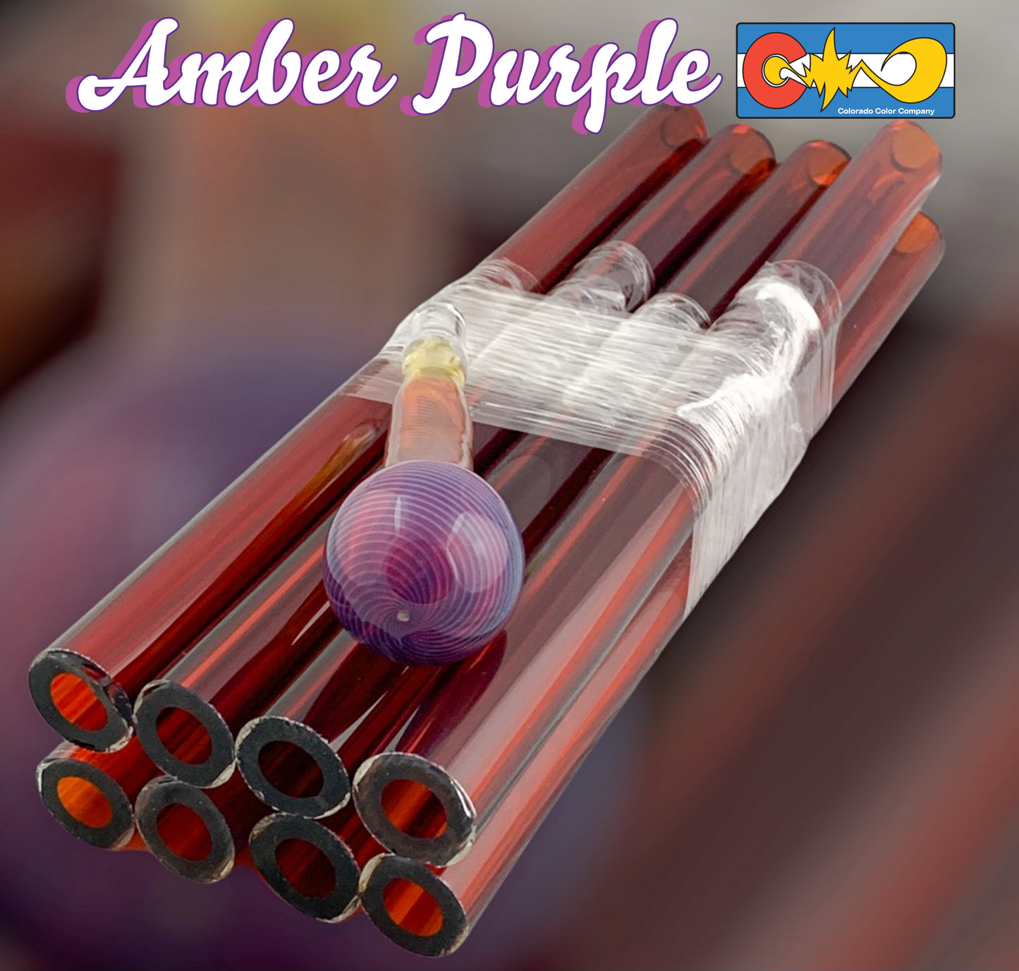 Púrpura ámbar - Pila Vac - Vidrio de borosilicato - COE 33 - Tubo de un solo color