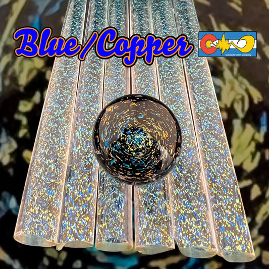 Blue/Copper - Dichroic Cane - Borosilicate Glass - COE33