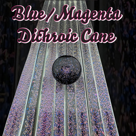 Blue/Magenta - Dichroic Cane - Borosilicate Glass - COE33