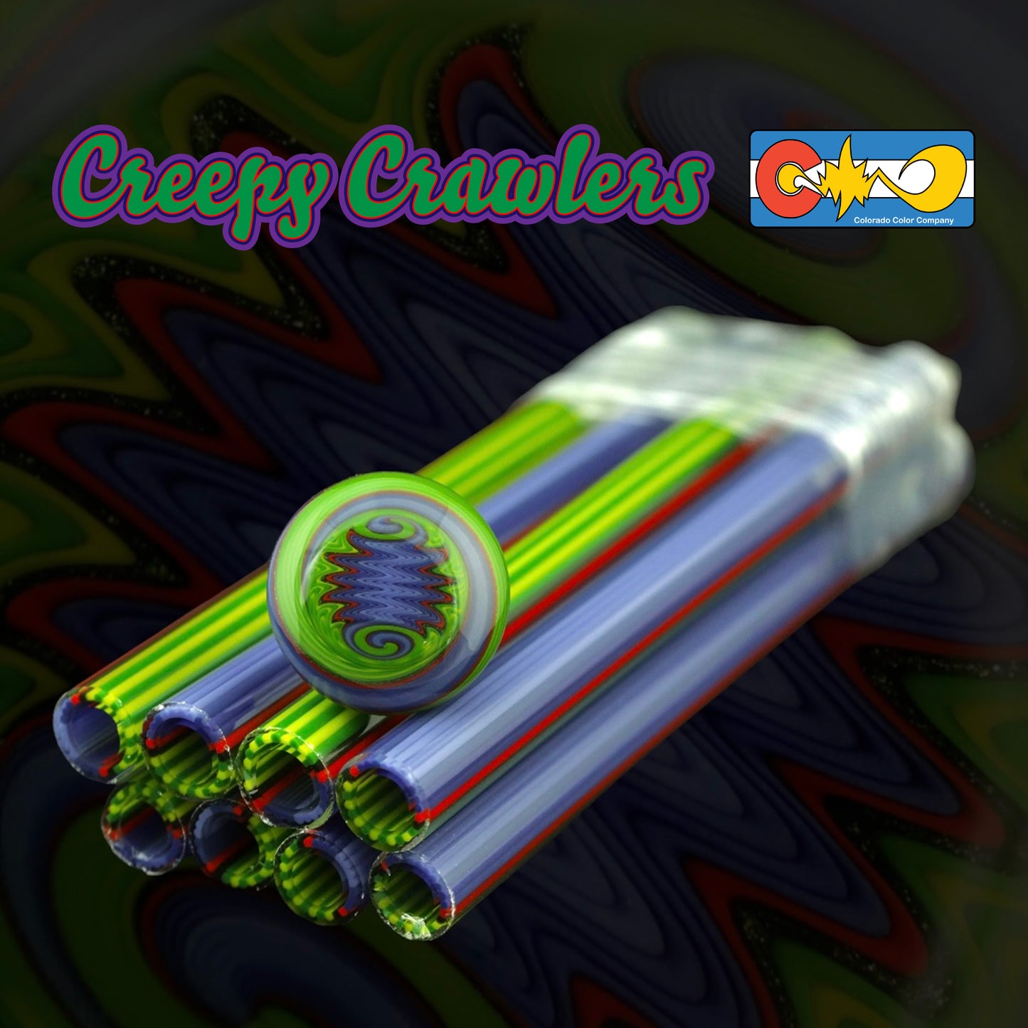 Creepy Crawlers - Vac Stack - Borosilicate Glass - COE 33 - Lined Tubing