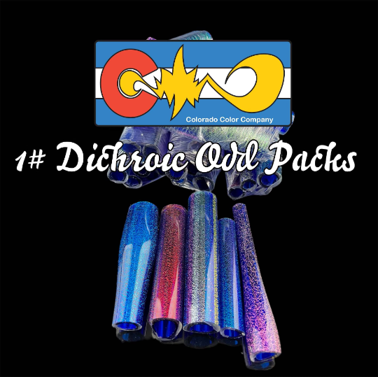 ODD Dichroic Over Cobalt Tubing - Variety Pack - 1 Pound - Borosilicate - COE 33