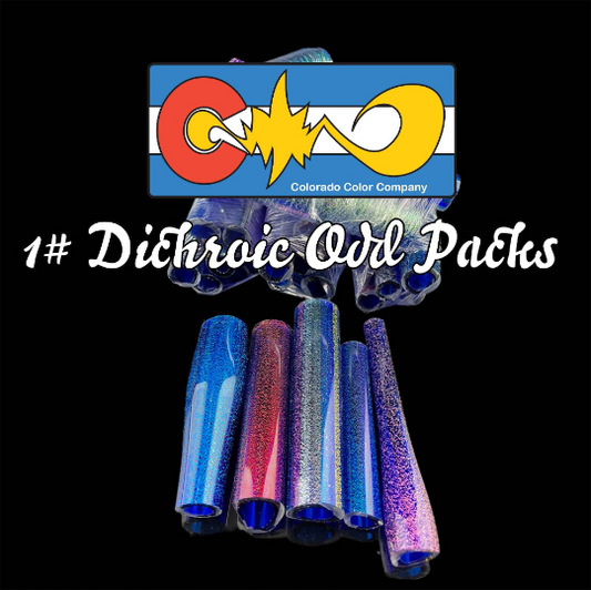 ODD Dichroic Over Cobalt Tubing – Sortenpackung – 1 Pfund – Borosilikat – COE 33