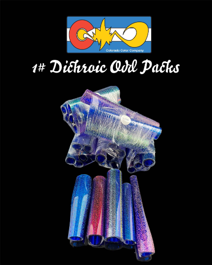 ODD Dichroic Over Cobalt Tubing - Variety Pack - 1 Pound - Borosilicate - COE 33