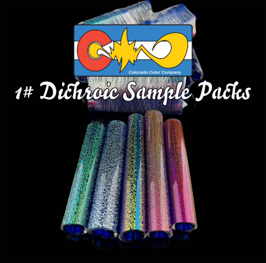 Dichroic Over Cobalt Tubing - Variety Pack - 1 Pound - Borosilicate - COE 33