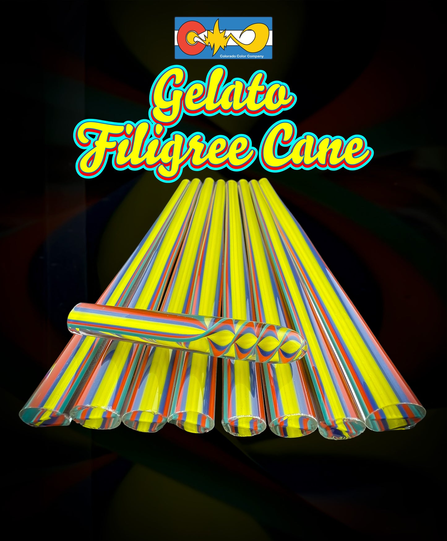 Gelato Cane – Filigraner Cane – Borosilikatglas