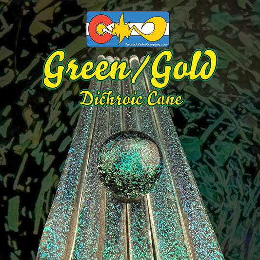 Grün/Gold – Dichroitisches Rohr – Borosilikatglas – COE33