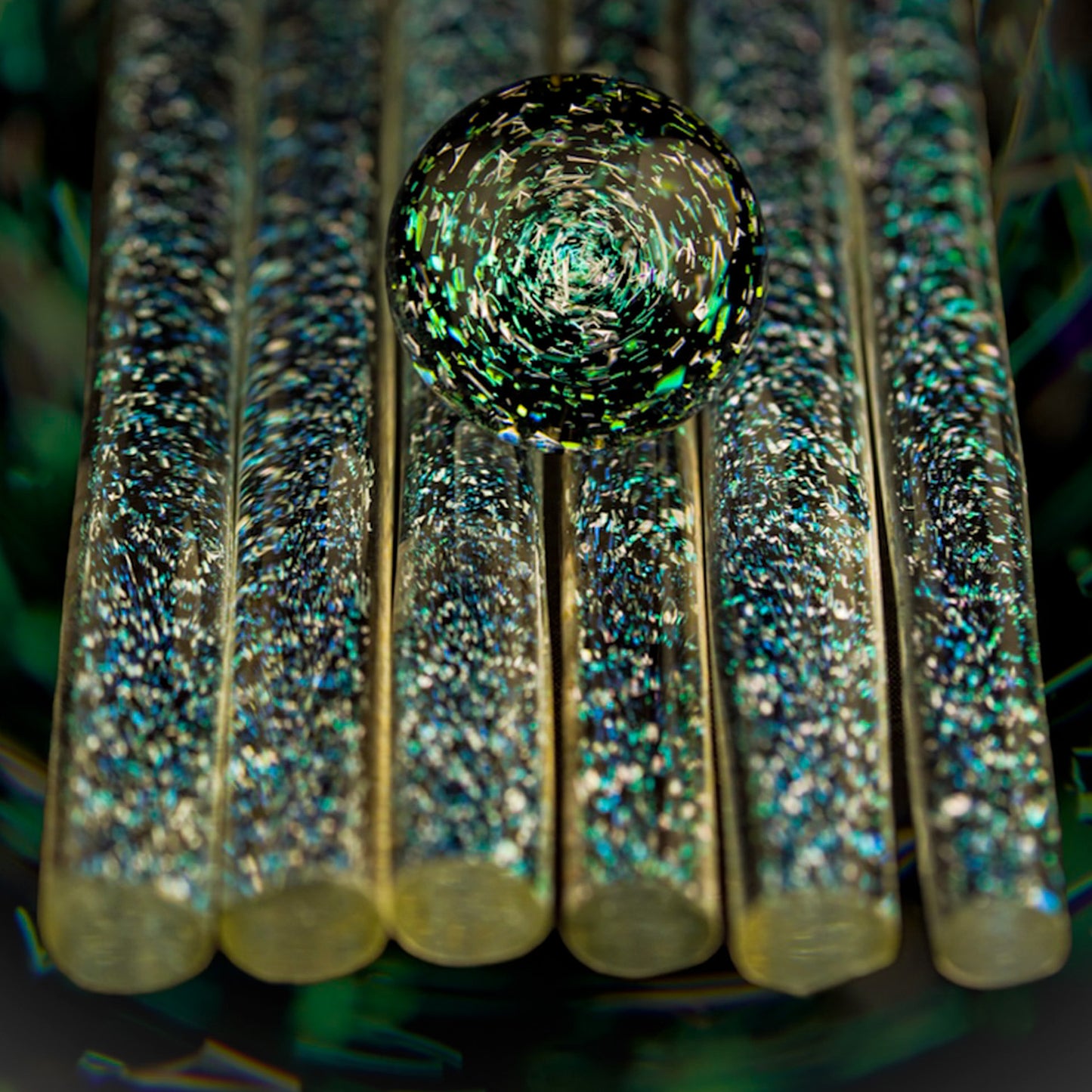 Green Gold/Silver - Dichroic Cane - Borosilicate Glass - COE33