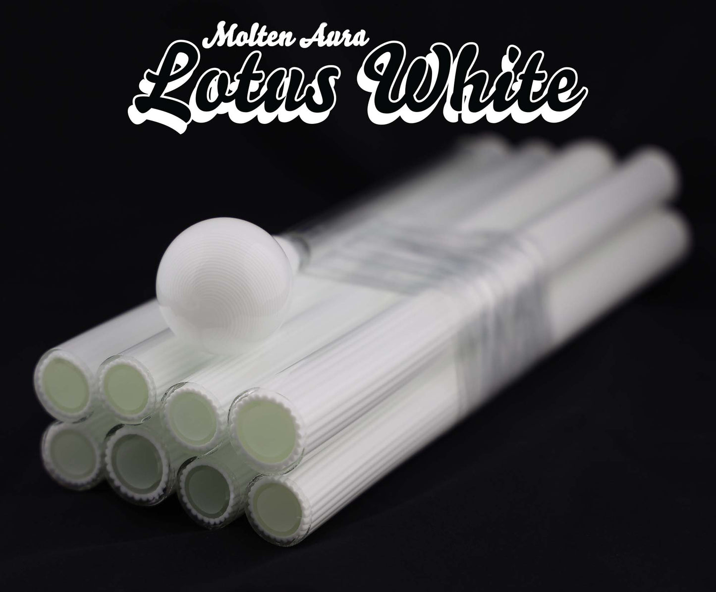 Lotus White - Vac-Stack - Vidrio de borosilicato - COE 33 - Tubo de un solo color