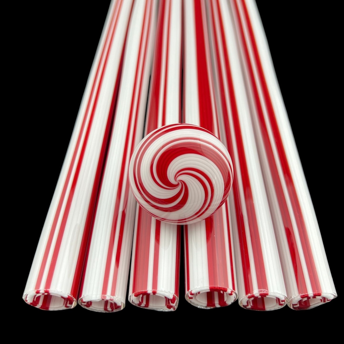 Candy Cane - Vac Stack - Borosilicate Glass - COE 33 - Lined Tubing