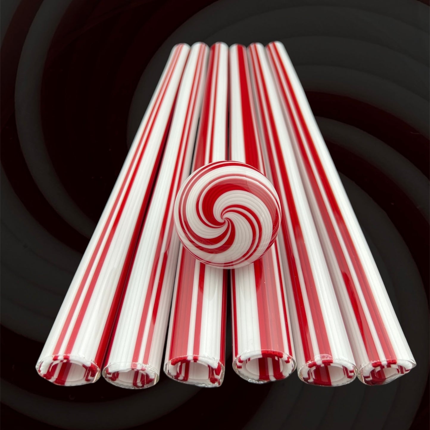 Candy Cane - Vac Stack - Borosilicate Glass - COE 33 - Lined Tubing