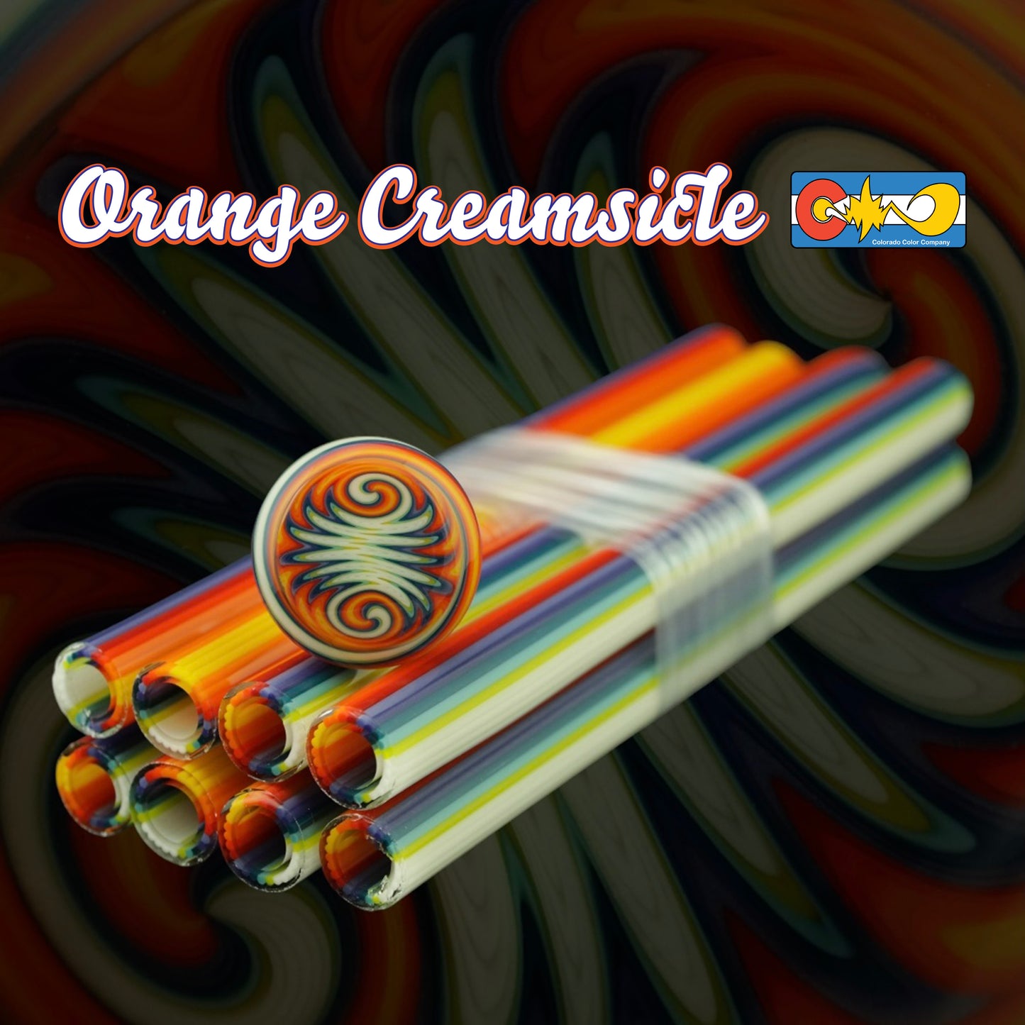 Orange Creamsicle - Vac Stack - Borosilicate Glass - COE 33 - Lined Tubing