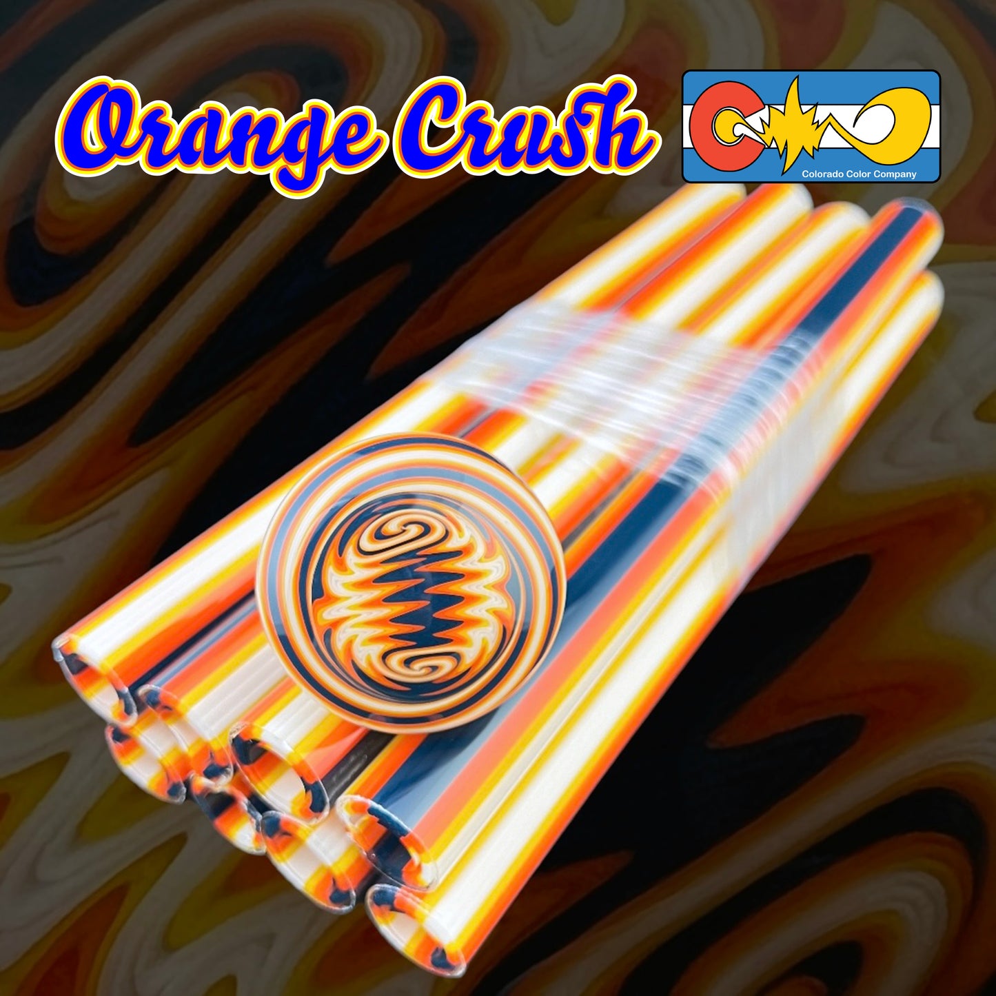 Orange Crush - Vac Stack - Borosilicate Glass - COE 33 - Lined Tubing