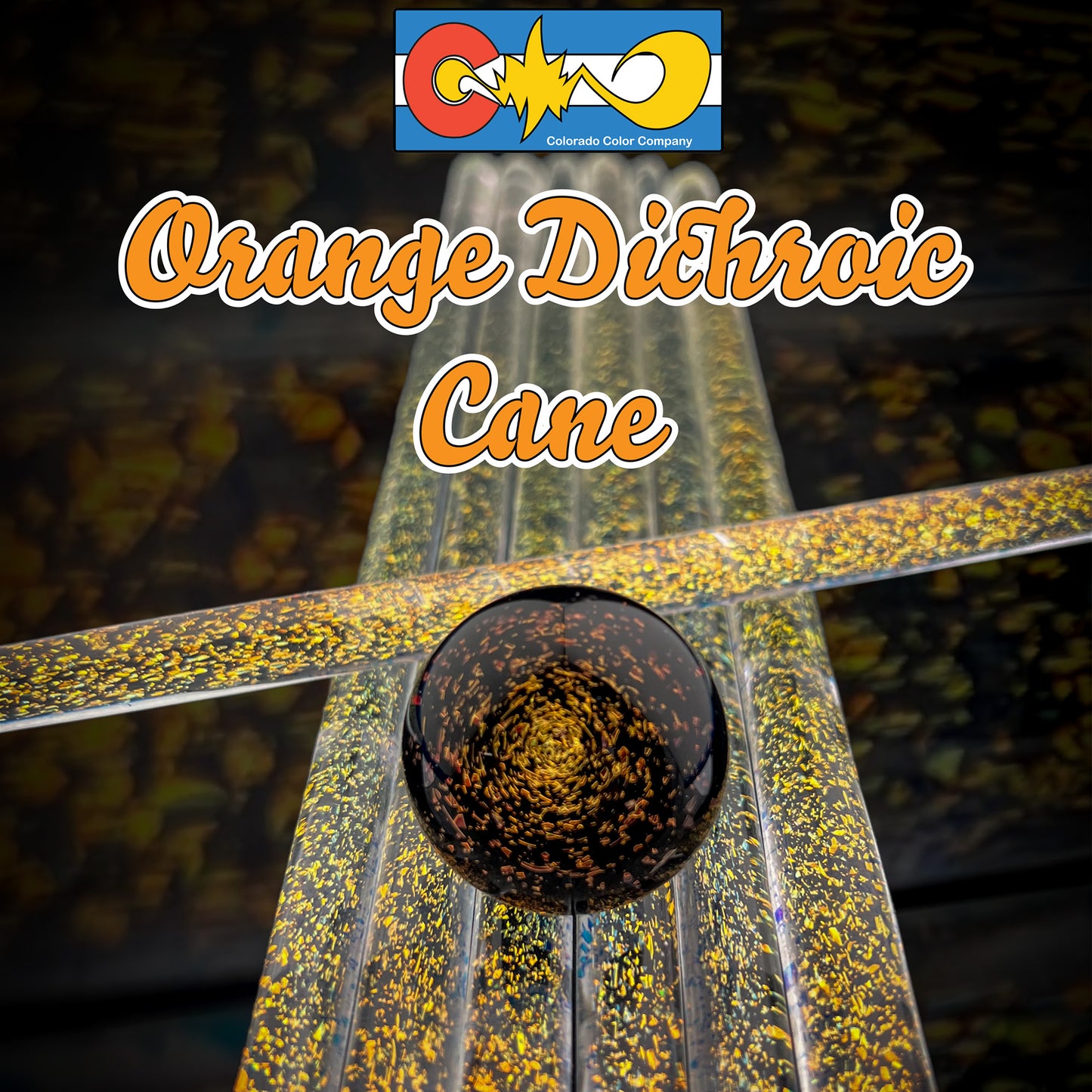 Orange - Dichroic Cane - Borosilicate Glass - COE33