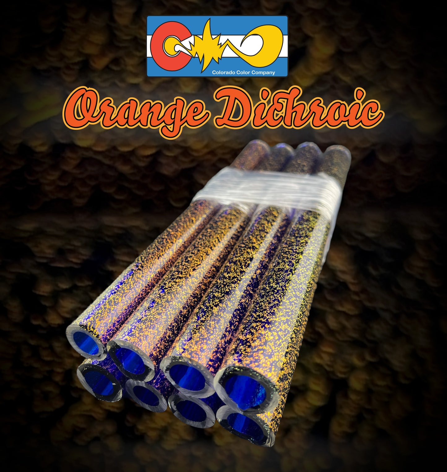 Orange Dichroic - Cobalt core layer - Borosilicate glass