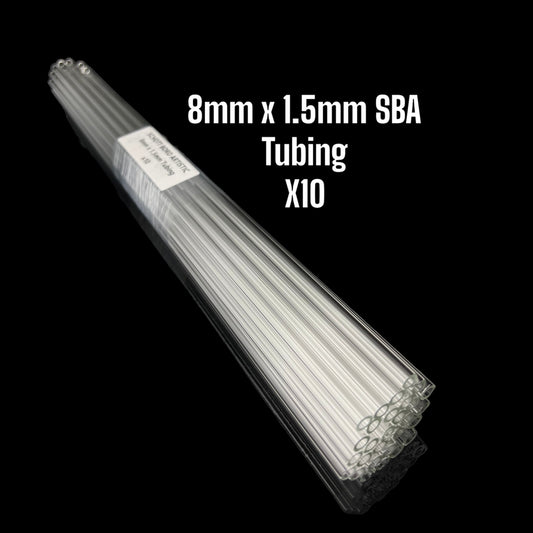 8mm x 1.5mm Clear Tubing - Schott Boro Artistic - COE 33 - 10pc.