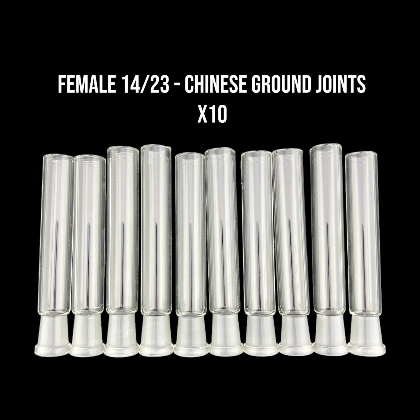 Juntas de tierra chinas hembra de 14 mm - Accesorio de vidrio sobre vidrio 14/23 - Vidrio de borosilicato - COE 33