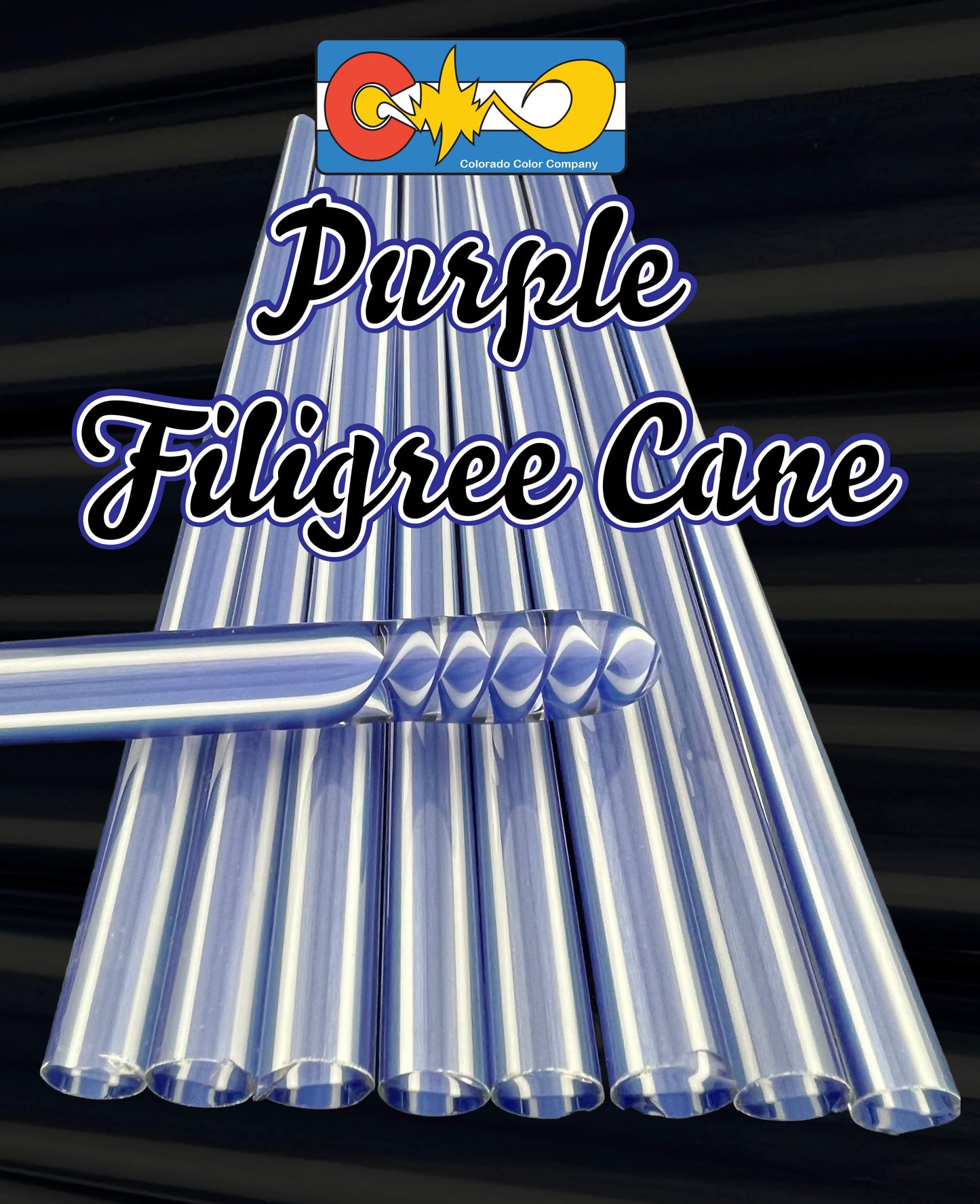 Purple Cane - Filigree Cane - Borosilicate glass - COE 33