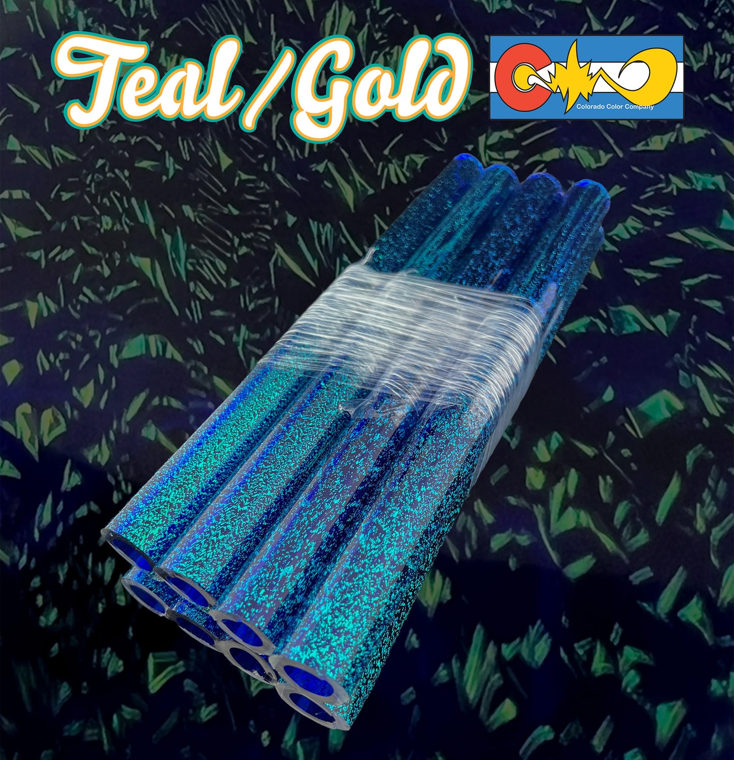 Teal/Gold Dichroic - Cobalt core layer - Borosilicate glass