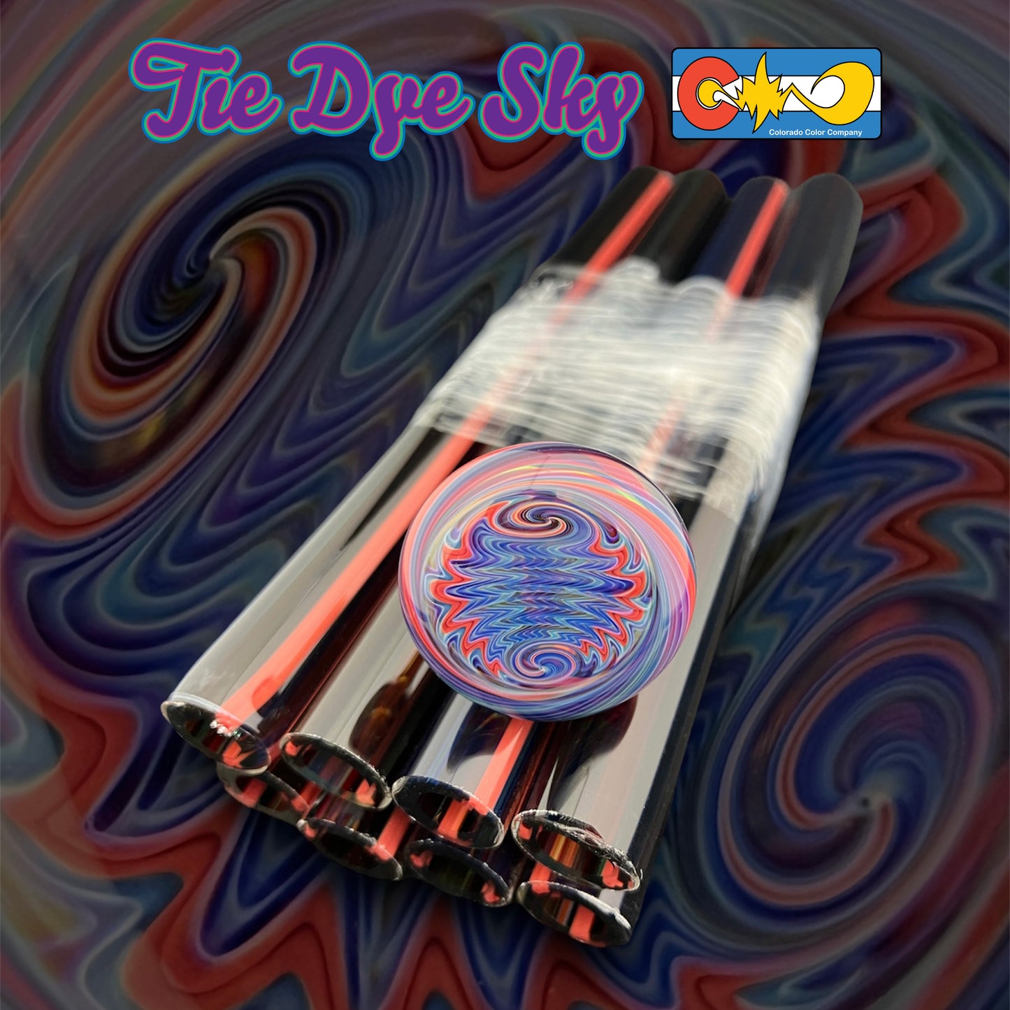 Tie Dye Sky – Vac Stack – Borosilikatglas – COE 33 – ausgekleideter Schlauch
