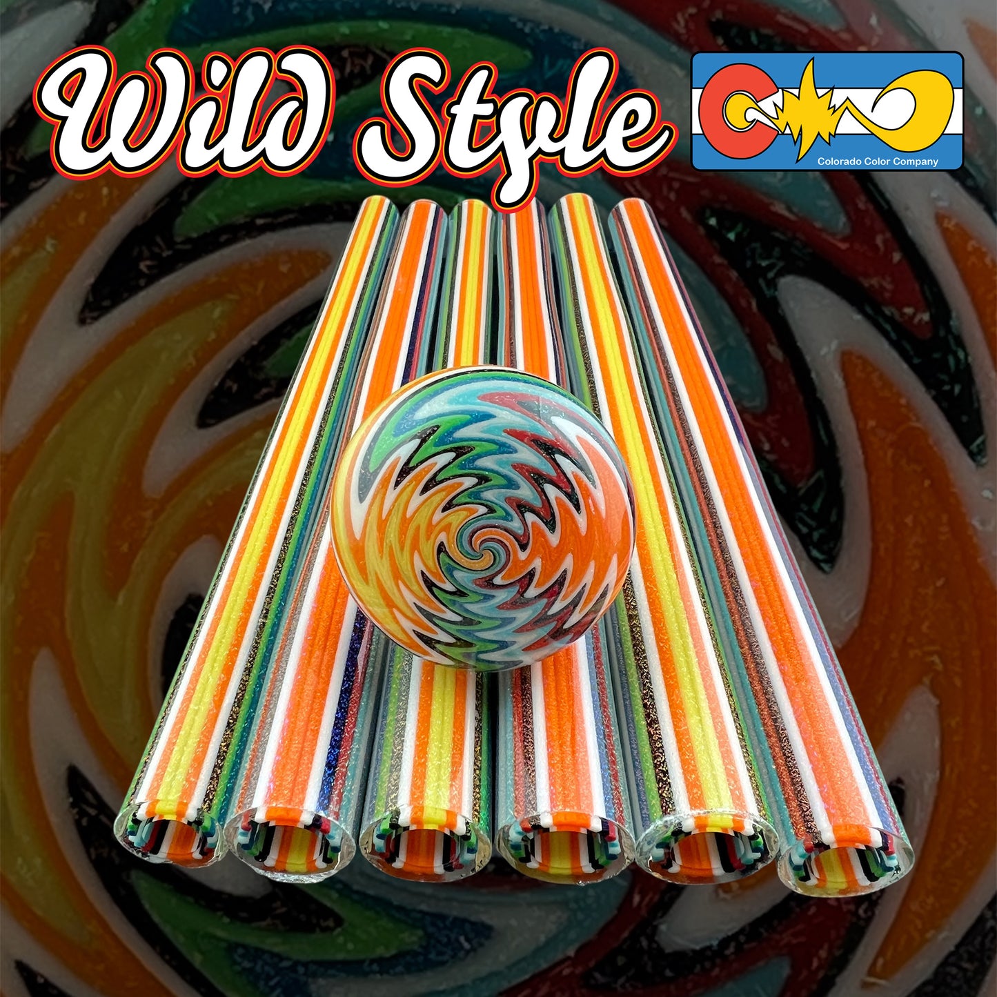 Wild Style - Dichroic over Line-work - Vac Stack - Borosilicate Glass - COE 33 - Dichroic Tubing