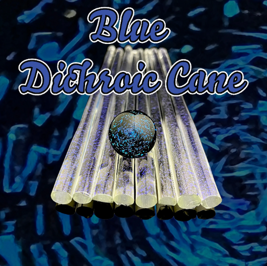 Blue - Dichroic Cane - Borosilicate Glass - COE33