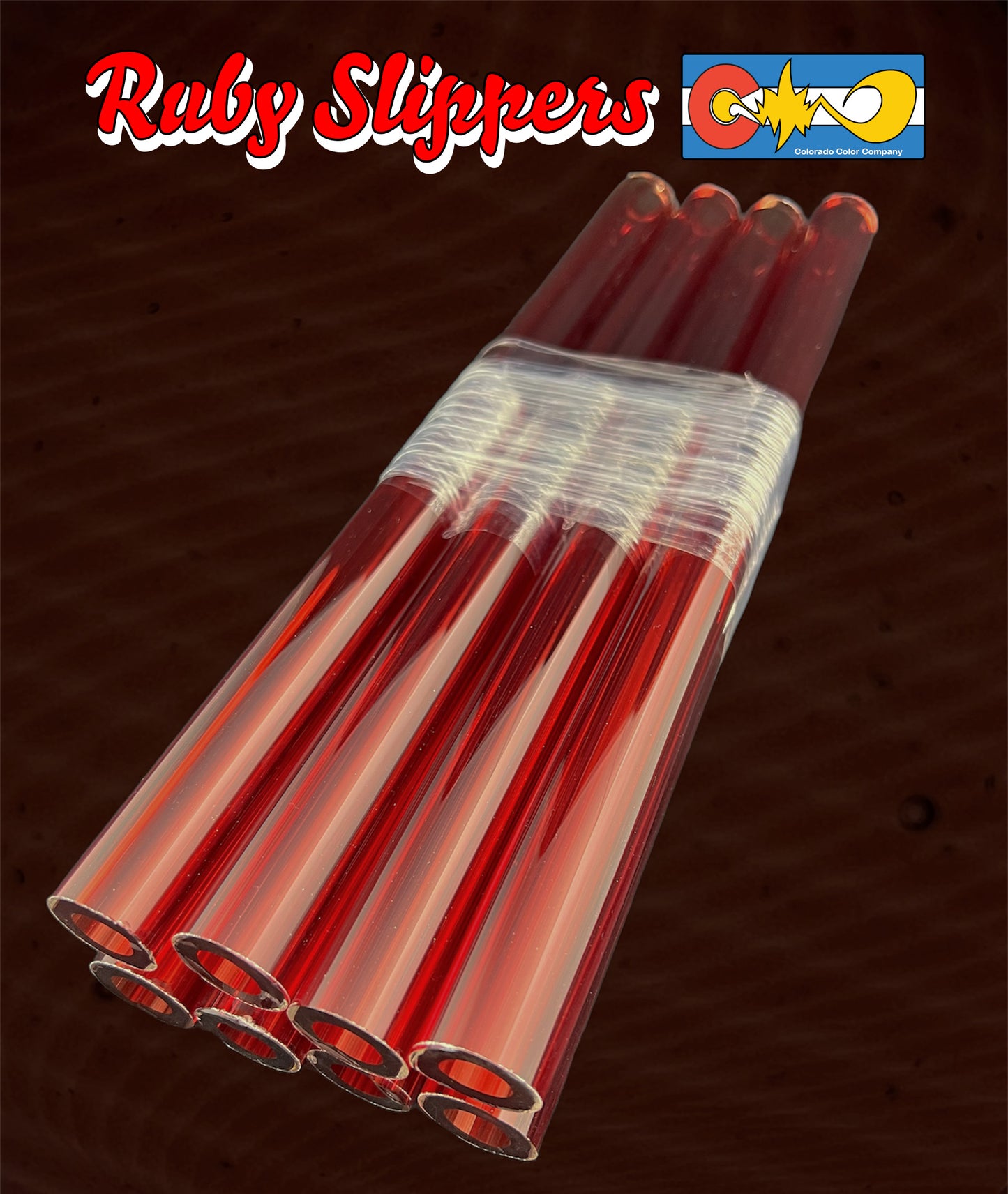 Ruby Slippers - Vac Stack - Borosilicate Glass - COE 33 - Single Color Tubing