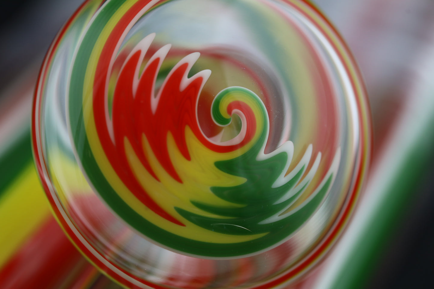 Clear to Rasta- Vac Stack - Borosilicate Glass - COE 33 - Lined Tubing