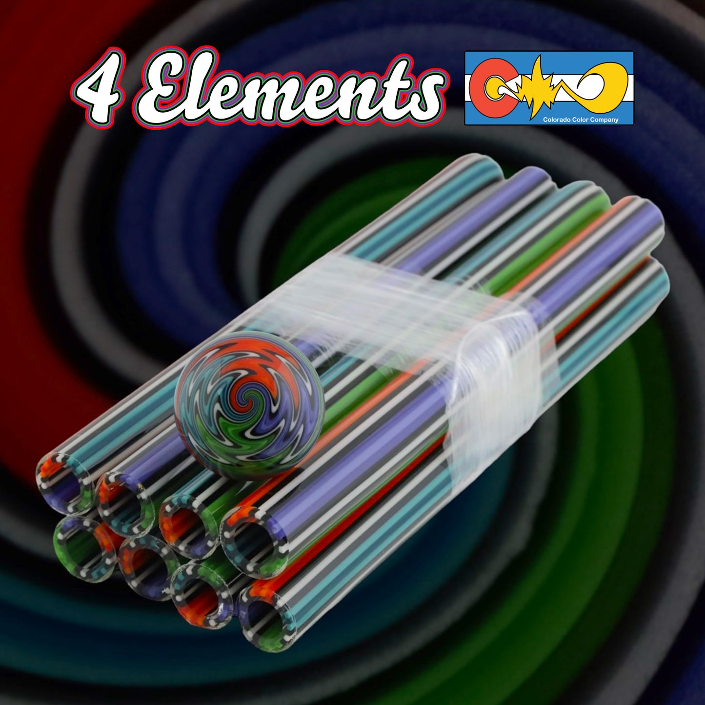 4 Elements - Vac Stack - Borosilicate Glass - COE 33 - Lined Tubing