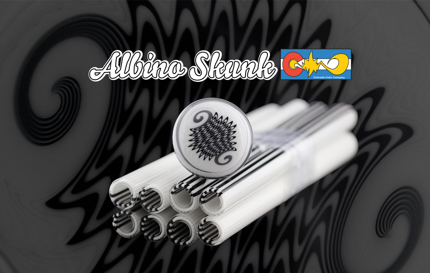 Albino Skunk - Vac Stack - Vidrio de borosilicato - COE 33 - Tubo revestido