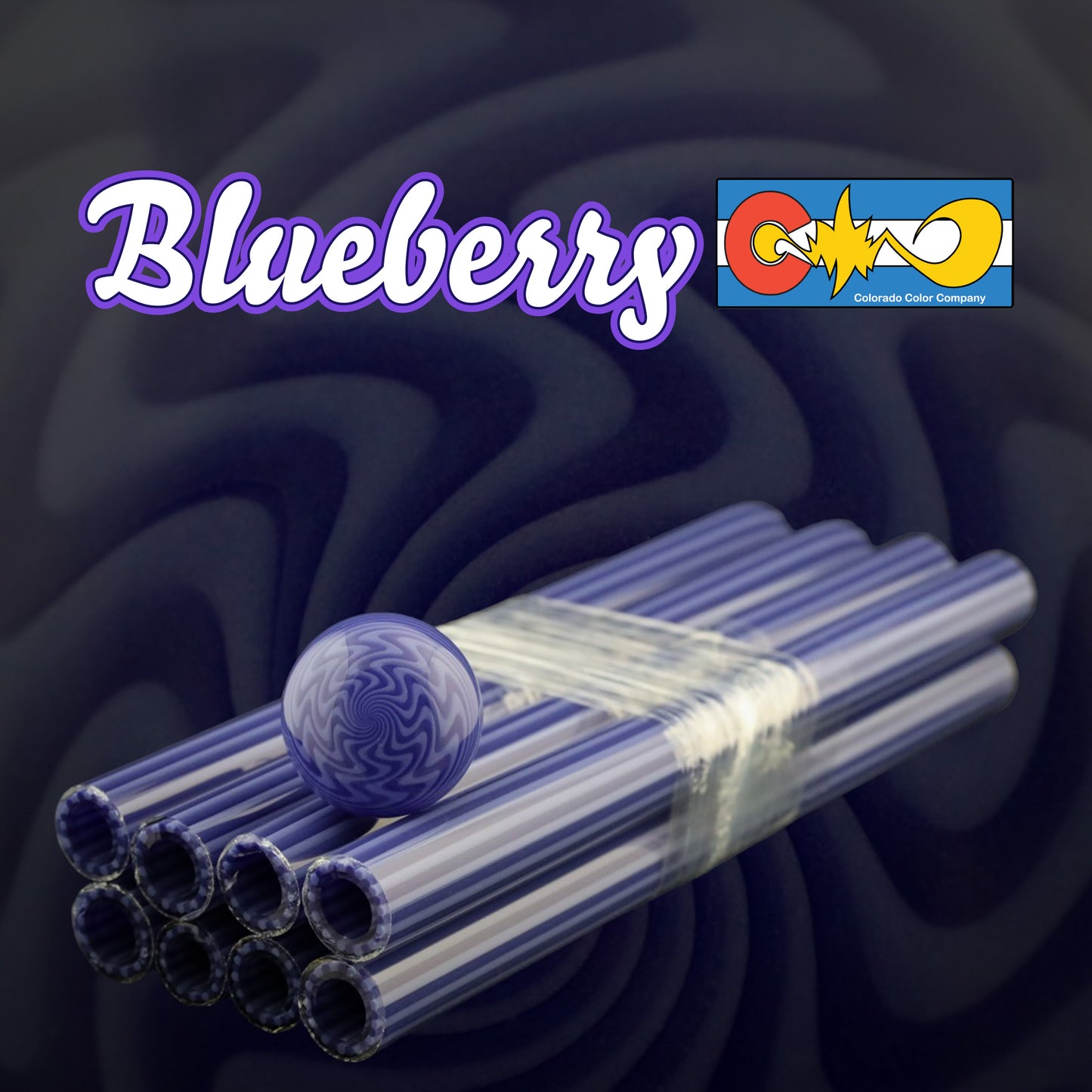 Blueberry – Vac Stack – Borosilikatglas – COE 33 – ausgekleideter Schlauch