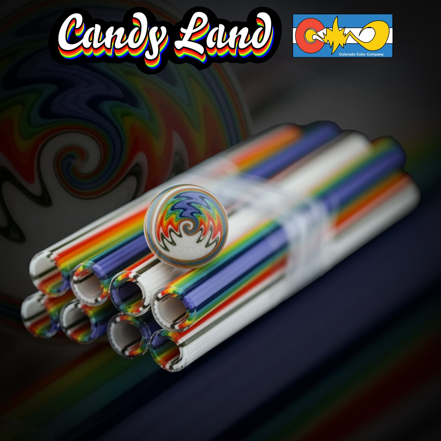 Candy Land - Vac Stack - Vidrio de borosilicato - COE 33 - Tubo revestido