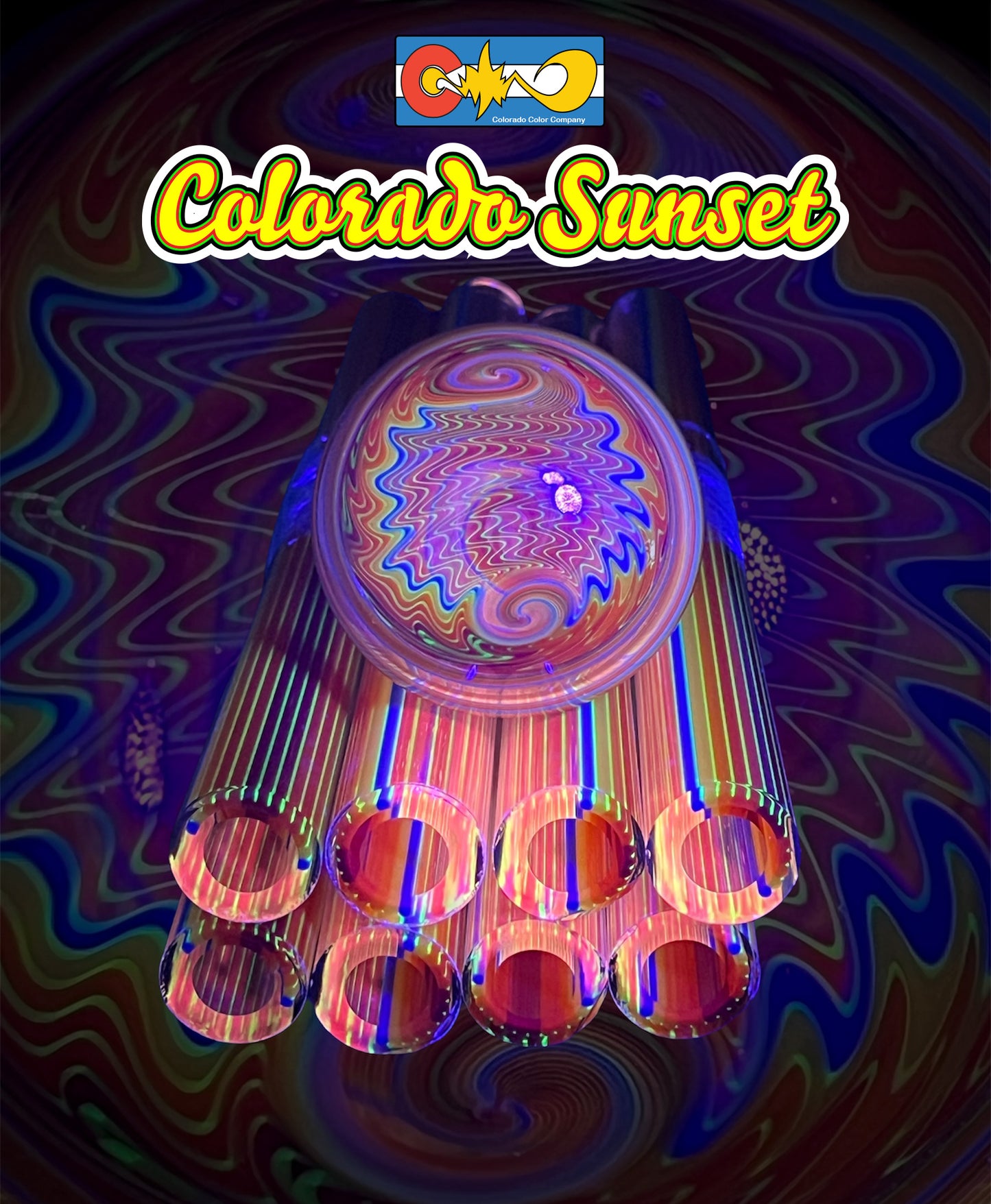 Colorado Sunset - Vac Stack - Vidrio de borosilicato - COE 33 - Tubo revestido