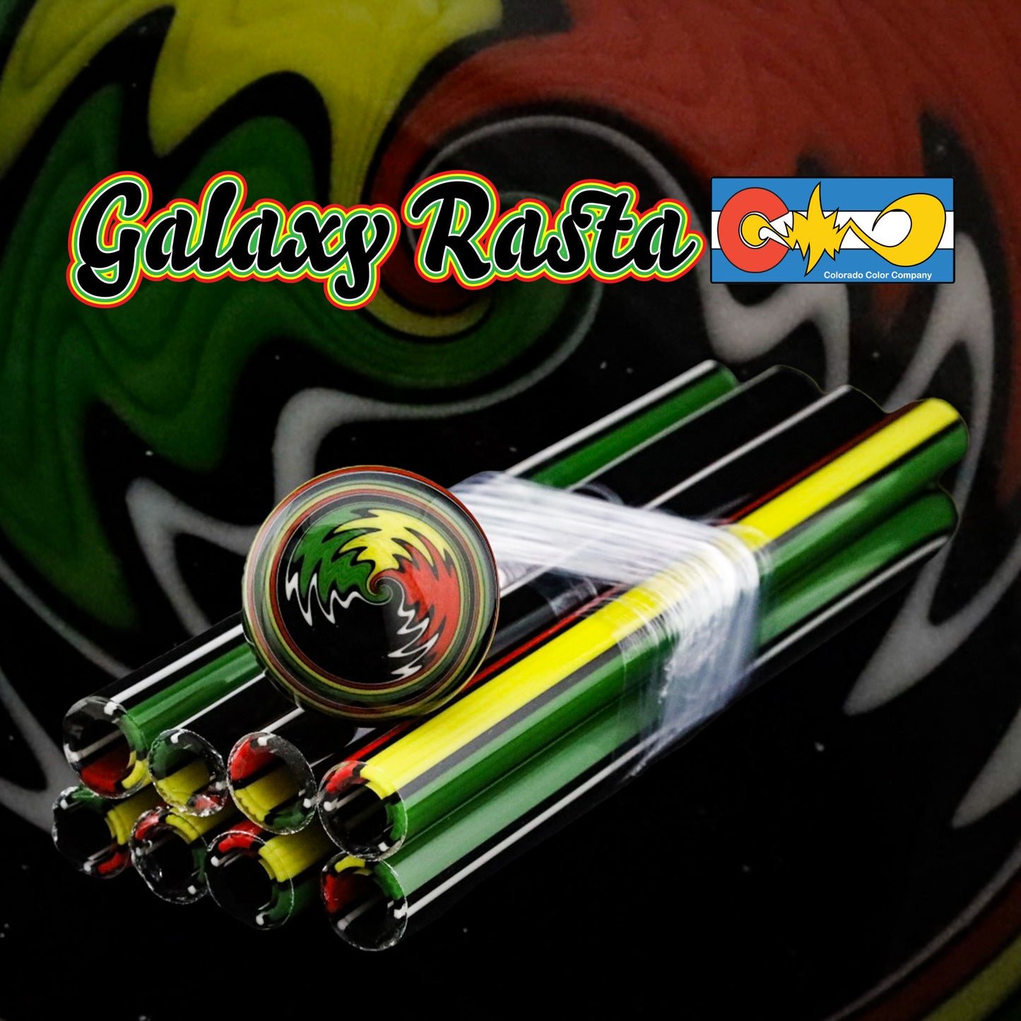 Galaxy Rasta - Vac Stack - Borosilicate Glass - COE 33 - Lined Tubing