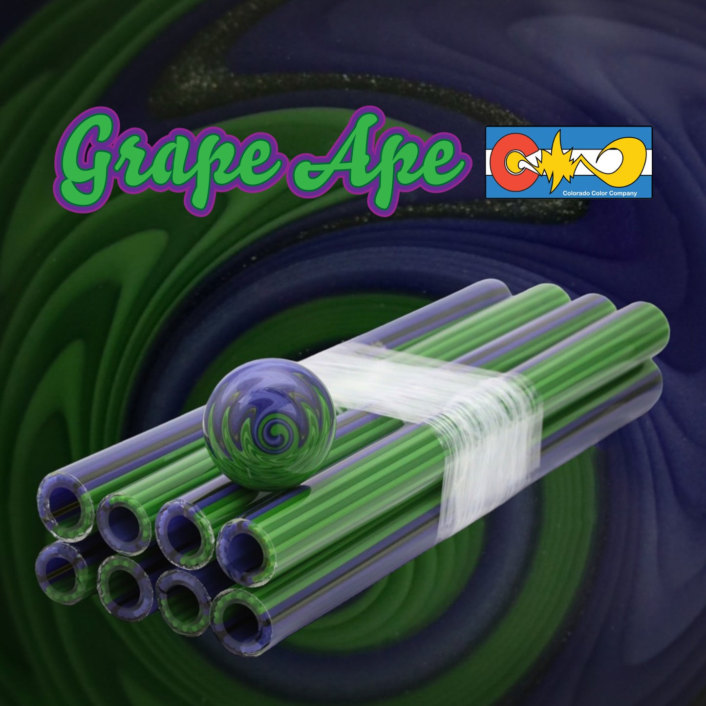 Grape Ape - Vac Stack - Vidrio de borosilicato - COE 33 - Tubo revestido