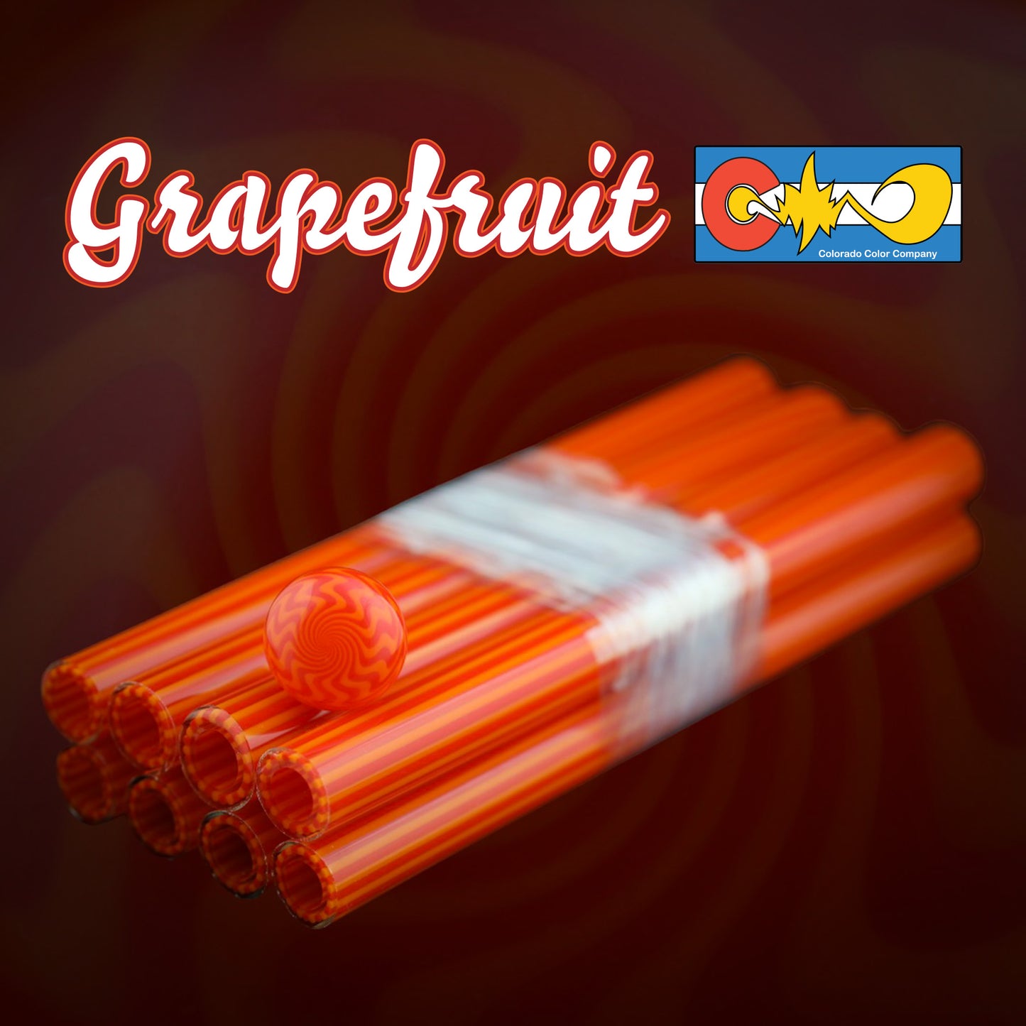 Grapefruit - Vac Stack - Borosilicate Glass - COE 33 - Lined Tubing