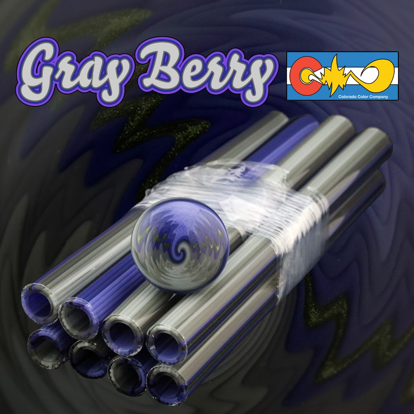 Gray Berry - Vac Stack - Borosilicate Glass - COE 33 - Lined Tubing