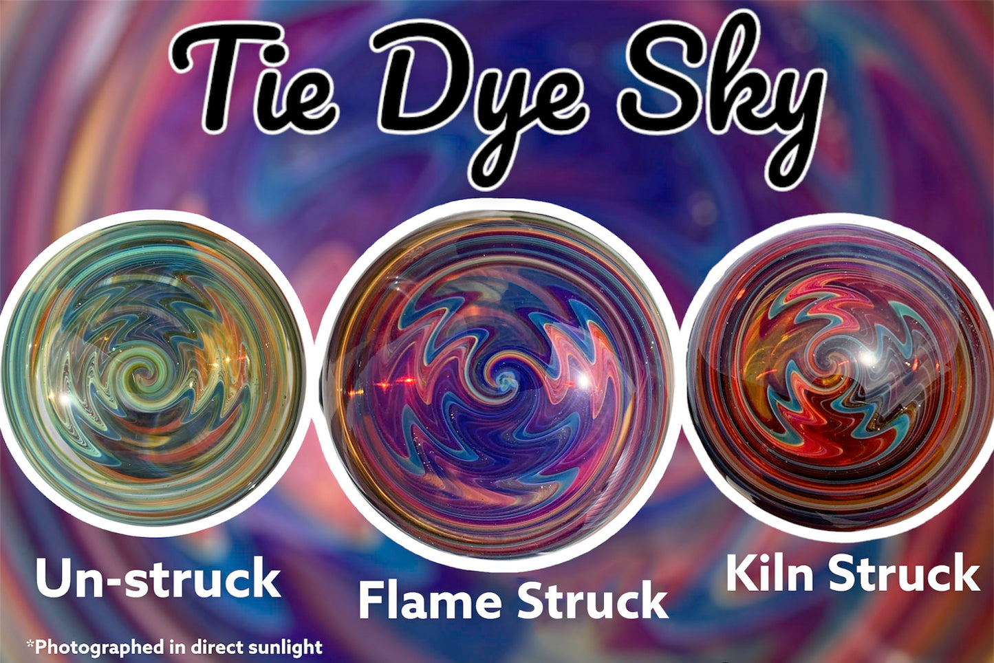 Tie Dye Sky - Vac Stack - Vidrio de borosilicato - COE 33 - Tubo revestido