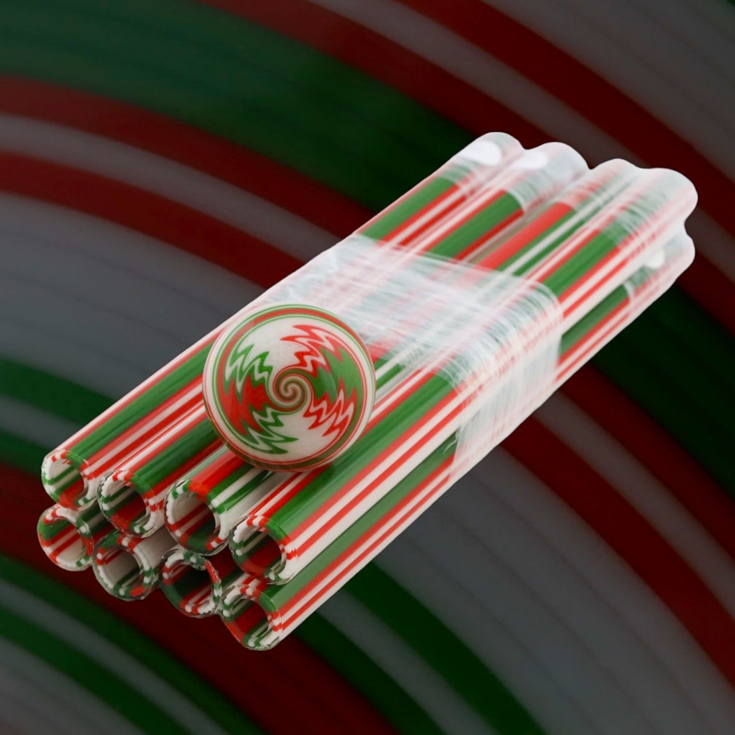 Mistletoe - Vac Stack - Borosilicate Glass - COE 33 - Lined Tubing