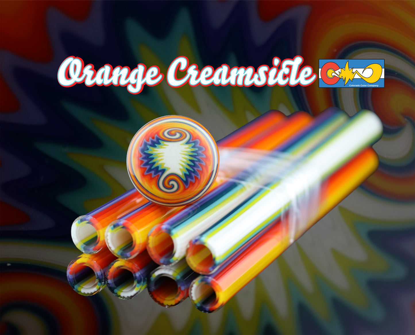 Orange Creamsicle - Vac Stack - Borosilicate Glass - COE 33 - Lined Tubing