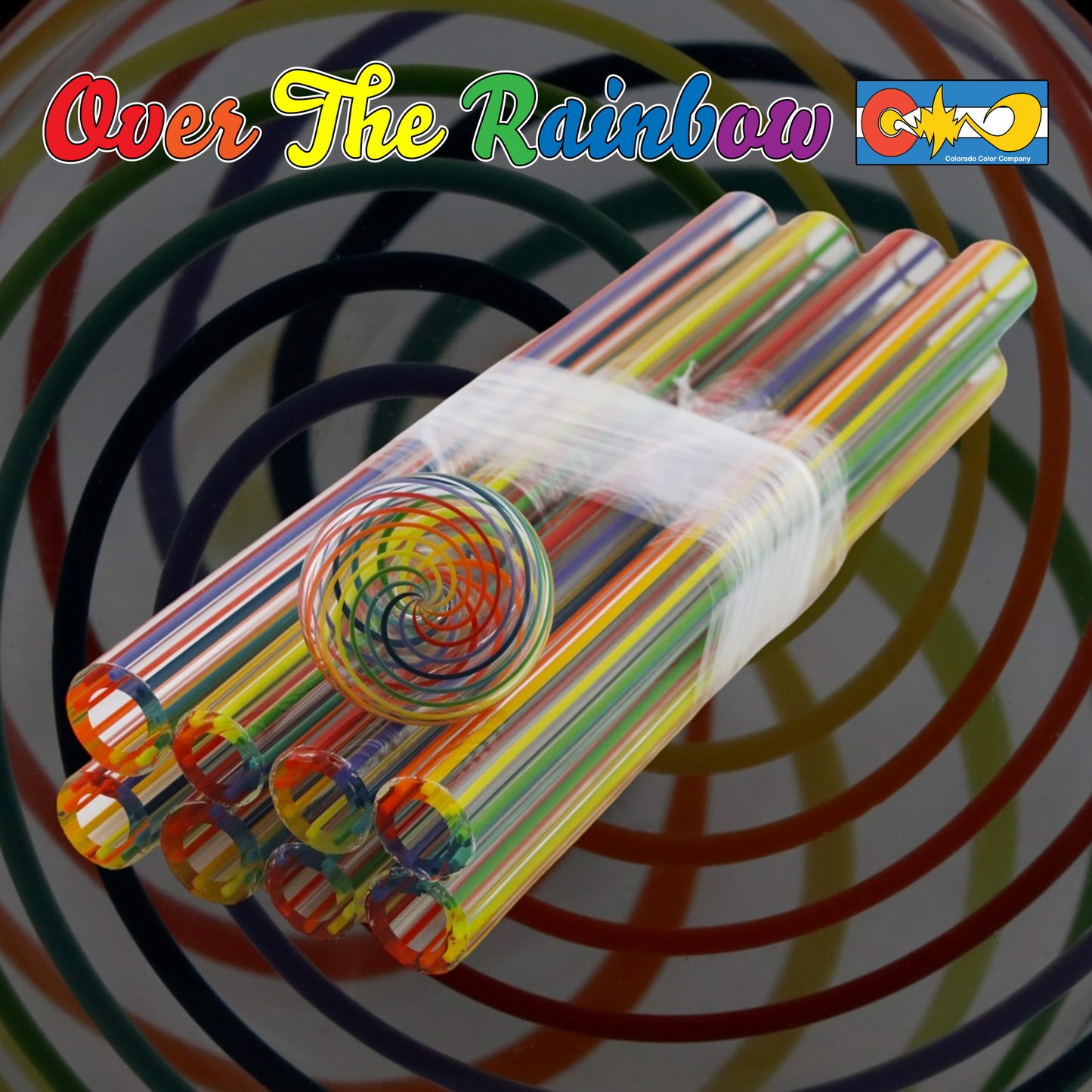 Over The Rainbow – Vac Stack – Borosilikatglas – COE 33 – ausgekleideter Schlauch