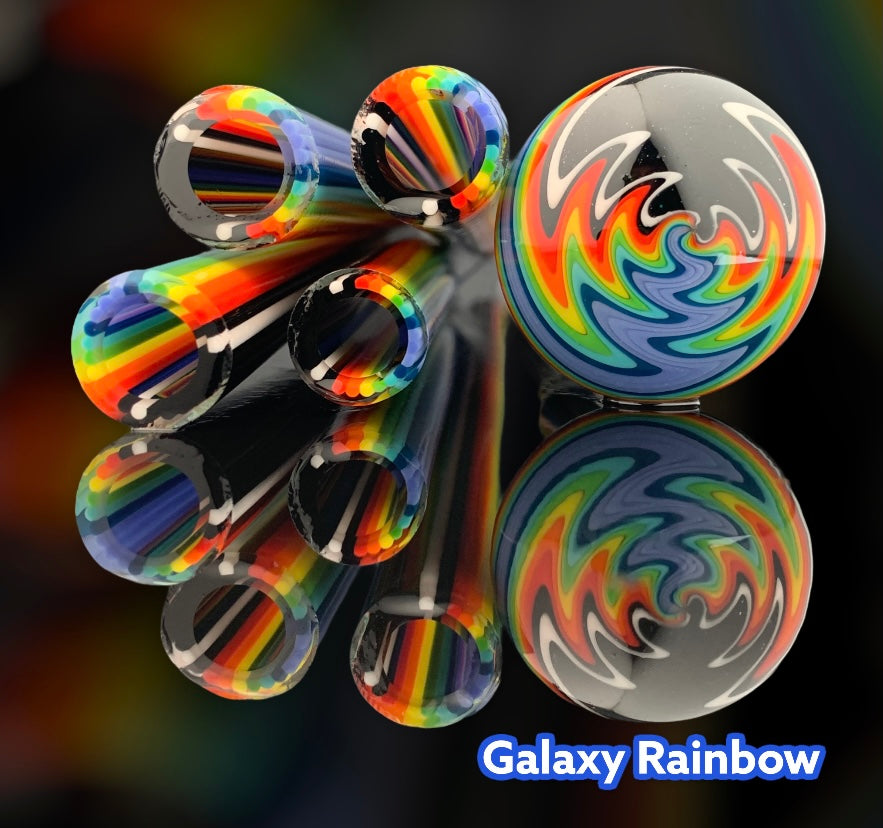 Galaxy Rainbow – Vac Stack – Borosilikatglas – COE 33 – ausgekleideter Schlauch