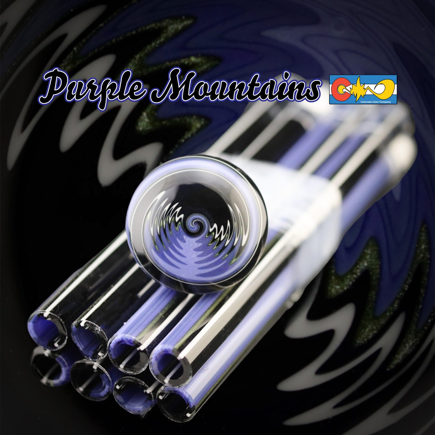 Purple Mountains – Vac Stack – Borosilikatglas – COE 33 – ausgekleideter Schlauch