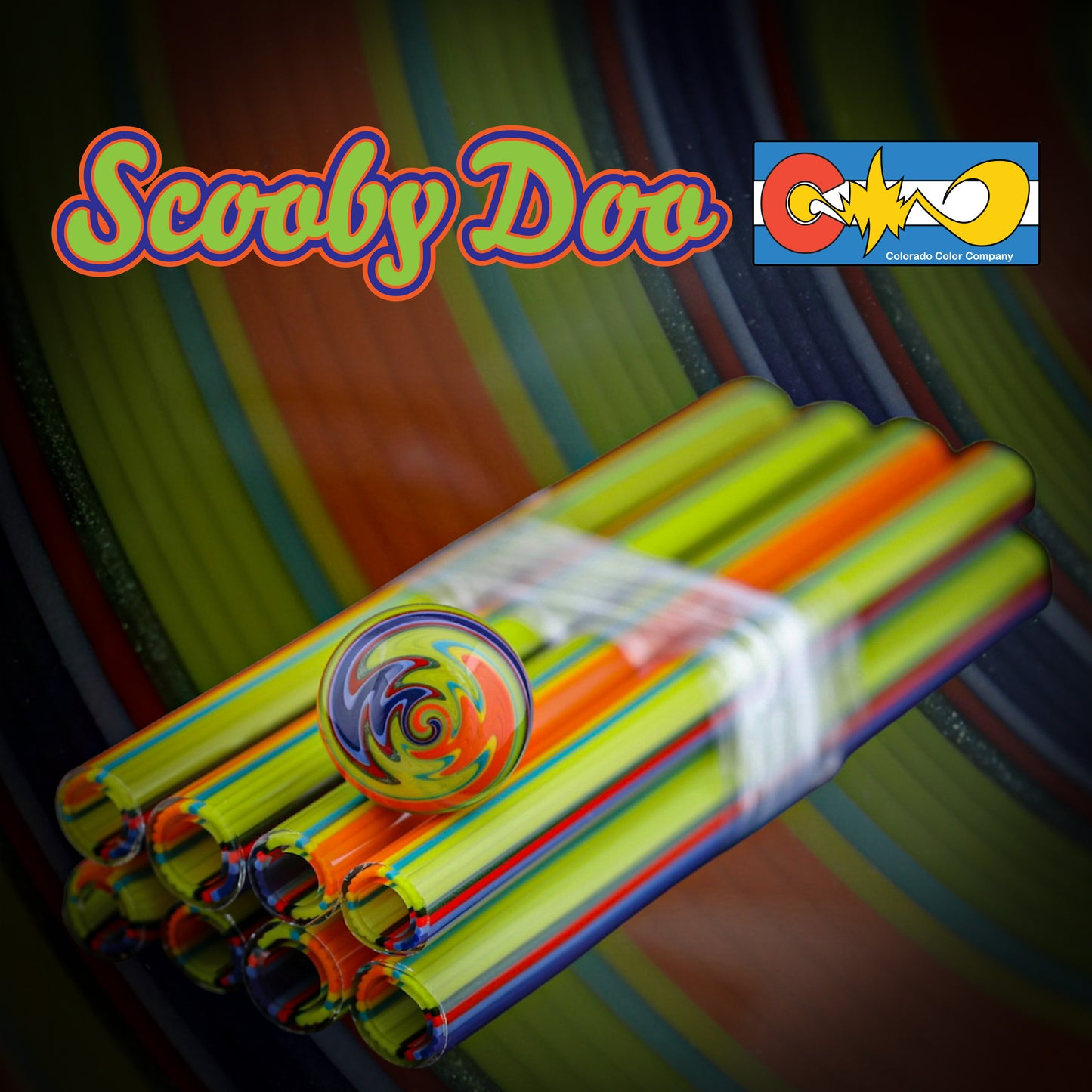 Scooby Doo - Vac Stack - Vidrio de borosilicato - COE 33 - Tubo revestido